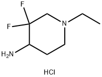 4-Piperidinamine, 1-ethyl-3,3-difluoro-, hydrochloride (1:2) Structure