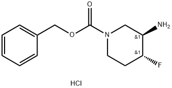 1-Piperidinecarboxylic acid, 3-amino-4-fluoro-, phenylmethyl ester, hydrochloride (1:1), (3R,4R)-rel- Structure