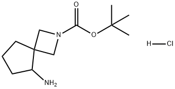 2-Azaspiro[3.4]octane-2-carboxylic acid, 5-amino-, 1,1-dimethylethyl ester, hydrochloride (1:1) Structure