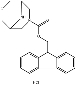 (9H-Fluoren-9-yl)methyl 3-oxa-7,9-diazabicyclo[3.3.1]nonane-7-carboxylate hydrochloride Structure