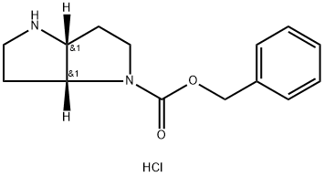 Pyrrolo[3,2-b]pyrrole-1(2H)-carboxylic acid, hexahydro-, phenylmethyl ester, hydrochloride (1:1), (3aR,6aR)-rel- Structure