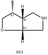 Racemic-(3S,3aS,6aS)-3-methylhexahydro-2H-furo[2,3-c]pyrrole hydrochloride* 구조식 이미지