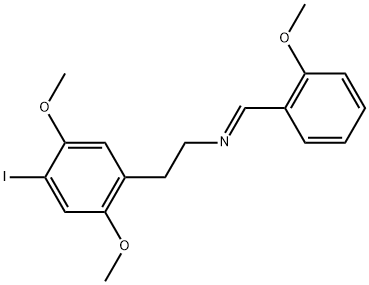 Benzeneethanamine, 4-iodo-2,5-dimethoxy-N-[(2-methoxyphenyl)methylene]-, [N(E)]- Structure