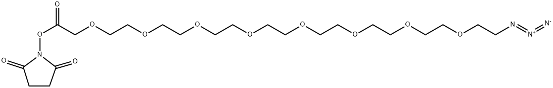 N3-PEG8-CH2CO2-NHS Structure