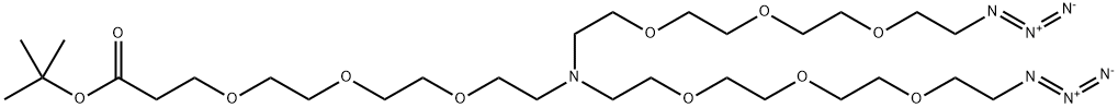 N-(t-butyl ester-PEG3)-N-bis(PEG3-azide) 구조식 이미지