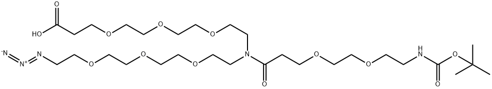 N-(Azido-PEG3)-N-(PEG2-NH-Boc)-PEG3-acid Structure