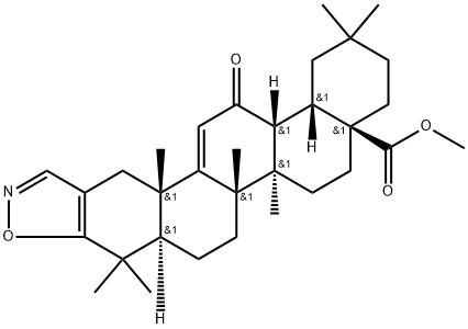 (4aS,6aR,6bS,13aS,15aR,15bR)-Methyl 2,2,6a,6b,9,9,13a-heptaMethyl-15-oxo-1,2,3,4,4a,5,6,6a,6b,7,8,8a,9,13,13a,15,15a,15b-octadecahydropiceno[2,3-d]isoxazole-4a-carboxylate 구조식 이미지