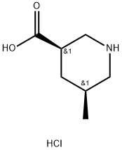 3-Piperidinecarboxylic acid, 5-methyl-, hydrochloride (1:1), (3R,5S)- Structure