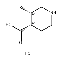 4-Piperidinecarboxylic acid, 3-methyl-, hydrochloride (1:1), (3S,4S)- 구조식 이미지