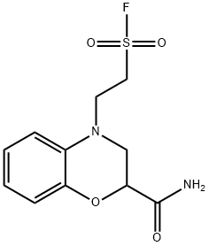 2-(Aminocarbonyl)-2,3-dihydro-4H-1,4-benzoxazine-4-ethanesulfonyl fluoride 구조식 이미지