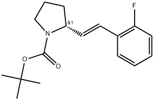 tert-butyl (R,E)-2-(2-fluorostyryl)pyrrolidine-1-carboxylate Structure