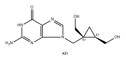 6H-Purin-6-one, 2-amino-9-[[(1S,2R)-1,2-bis(hydroxymethyl)cyclopropyl]methyl]-1,9-dihydro-, potassium salt (1:1) Structure