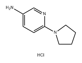 3-Pyridinamine, 6-(1-pyrrolidinyl)-, hydrochloride (1:3) Structure