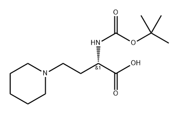 (αS)-α-[[(1,1-Dimethylethoxy)carbonyl]amino]-1-piperidinebutanoic acid Structure