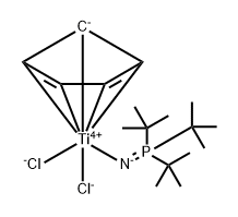 titanium, dichloro(η5-2,4-cyclopentadien-1-yl)[p,p,p-tris(1,1-dimethylethyl)phosphine imidato-κn]- Structure