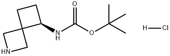 Carbamic acid, N-(5R)-2-azaspiro[3.3]hept-5-yl-, 1,1-dimethylethyl ester, hydrochloride (1:1) Structure