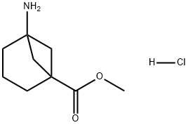 Bicyclo[3.1.1]heptane-1-carboxylic acid, 5-amino-, methyl ester, hydrochloride (1:1) Structure