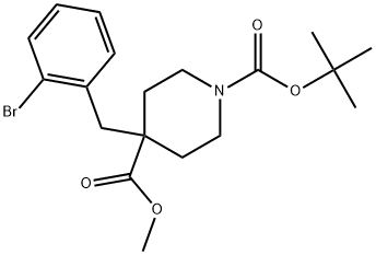 1-(tert-butyl)4-methyl4-(2-bromobenzyl)piperidine-1,4-dicarboxylate 구조식 이미지