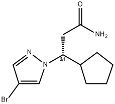 1H-Pyrazole-1-propanamide, 4-bromo-β-cyclopentyl-, (βR)- Structure