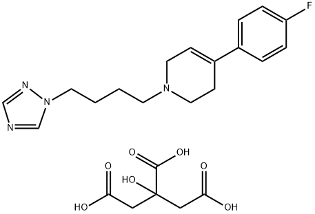 Pyridine, 4-(4-fluorophenyl)-1,2,3,6-tetrahydro-1-[4-(1H-1,2,4-triazol-1-yl)butyl]-, 2-hydroxy-1,2,3-propanetricarboxylate (1:1) Structure