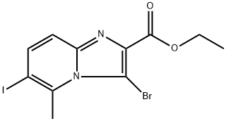 ethyl 3-bromo-6-iodo-5-methylimidazo[1,2-a]pyridine-2-carboxylate Structure