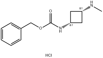 Carbamic acid, N-[cis-3-(methylamino)cyclobutyl]-, phenylmethyl ester, hydrochloride (1:1) 구조식 이미지