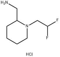 2-Piperidinemethanamine, 1-(2,2-difluoroethyl)-, hydrochloride (1:2) 구조식 이미지