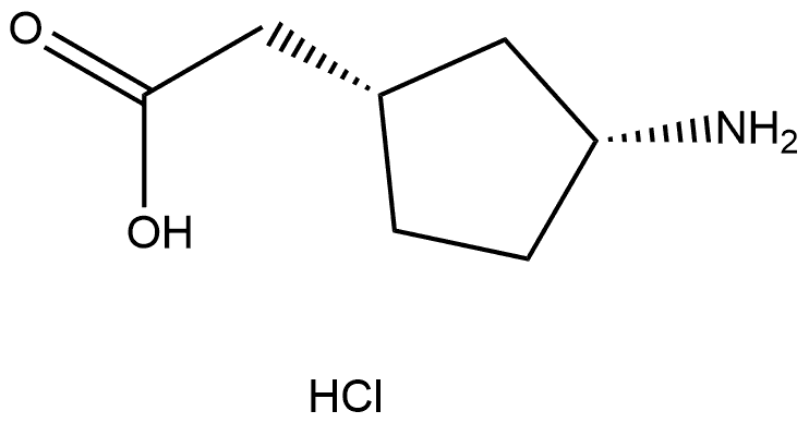 Cyclopentaneacetic acid, 3-amino-, hydrochloride (1:1), (1S,3R)- 구조식 이미지