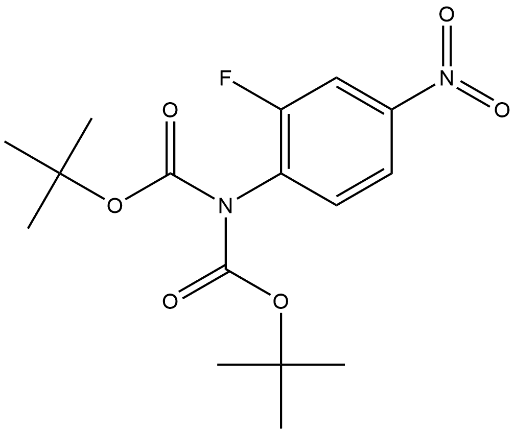 tert-Butyl N-[(tert-butoxy)carbonyl]-N-(2-fluoro-4-nitrophenyl)carbamate Structure