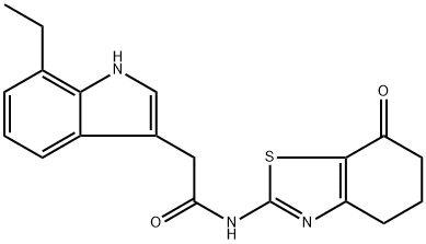 2-(7-ethyl-1H-indol-3-yl)-N-(7-oxo-4,5,6,7-tetrahydrobenzo[d]thiazol-2-yl)acetamide2-(7-ethyl-1H-indole-3-yl)-N-(7-yloxy-4,5,6,7-tetrahydrobenzo[d]thiazole-2-yl)acetamide Structure