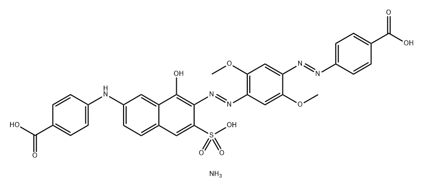 triammonium 4-[4-[7-(4-carboxylatoanilino)-1-hydroxy-3-sulfonato-2-naphthylazo]-2,5-dimethoxyphenylazo]benzoate Structure