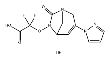 Acetic acid, 2,2-difluoro-2-[[7-oxo-3-(1Hpyrazol-1-yl)-1,6-diazabicyclo[3.2.1]oct-3-en6-yl]oxy]-, lithium salt (1:1) Structure