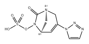 (1R,5R)-7-oxo-3-(1H-1,2,3-triazol-1-yl)-1,6-diazabicyclo[3.2.1]oct-3-en-6-yl hydrogen sulfate Structure