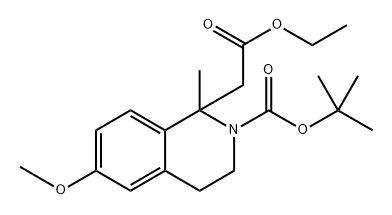 tert-butyl 1-(2-ethoxy-2-oxoethyl)-6-methoxy-1-methyl-3,4-dihydroisoquinoline-2(1H)-carboxylate 구조식 이미지