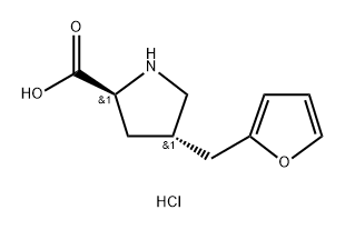 (2S,4S)-4-(furan-2-ylmethyl)pyrrolidine-2-carboxylicacid  HCl Structure