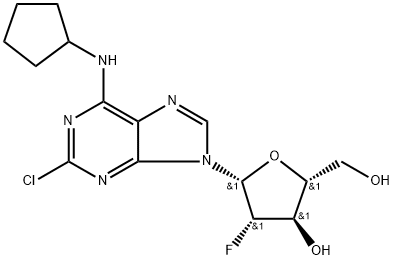 2'-Chloro-N6-cyclopentyl-2'-fluoro-beta-D-arabinoadenosine Structure