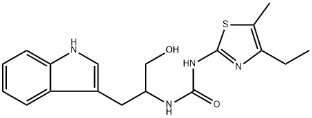 1-(4-ethyl-5-methylthiazol-2-yl)-3-(1-hydroxy-3-(1H-indol-3-yl)propan-2-yl)urea1-(4-ethyl-5-methylthiazole-2-yl)-3-(1-hydroxy-3-(1H-indole-3-yl)propane-2-yl)urea Structure