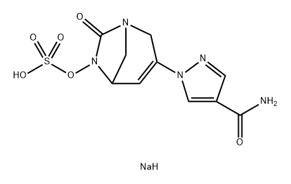 sodium 3-(4-carbamoyl-1H-pyrazol-1-yl)-7-oxo-1,6-diazabicyclo[3.2.1]oct-3-en-6-yl sulfate Structure