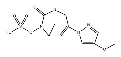 3-(4-methoxy-1H-pyrazol-1-yl)-7-oxo-1,6-diazabicyclo[3.2.1]oct-3-en-6-yl hydrogen sulfate Structure