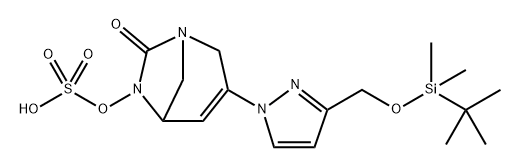 Sulfuric acid, mono[3-[3-[[[(1,1-dimethylethyl) dimethylsilyl]oxy]methyl]-1H-pyrazol-1-yl]-7- oxo-1,6-diazabicyclo[3.2.1]oct-3-en-6-yl] ester Structure