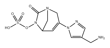 3-(4-(aminomethyl)-1H-pyrazol-1-yl)-7-oxo-1,6-diazabicyclo[3.2.1]oct-3-en-6-yl hydrogen sulfate Structure