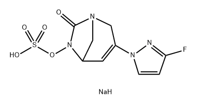 sodium 3-(3-fluoro-1H-pyrazol-1-yl)-7-oxo-1,6-diazabicyclo[3.2.1]oct-3-en-6-yl sulfate Structure