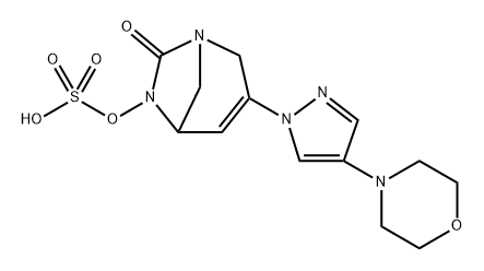 3-(4-morpholino-1H-pyrazol-1-yl)-7-oxo-1,6-diazabicyclo[3.2.1]oct-3-en-6-yl hydrogen sulfate Structure