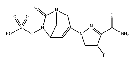 3-(3-carbamoyl-4-fluoro-1H-pyrazol-1-yl)-7-oxo-1,6-diazabicyclo[3.2.1]oct-3-en-6-yl hydrogen sulfate Structure