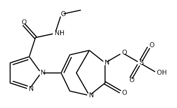 Sulfuric acid, mono[3-[5-[(methoxyamino) carbonyl]-1H-pyrazol-1-yl]-7-oxo-1,6-diazab icyclo[3.2.1]oct-3-en-6-yl] ester Structure