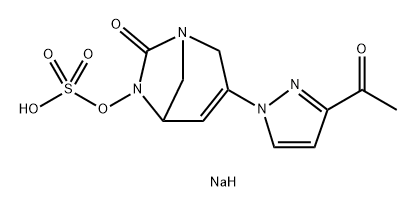 sodium 3-(3-acetyl-1H-pyrazol-1-yl)-7-oxo-1,6-diazabicyclo[3.2.1]oct-3-en-6-yl sulfate Structure