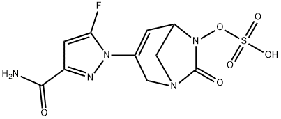 3-(3-carbamoyl-5-fluoro-1H-pyrazol-1-yl)-7-oxo-1,6-diazabicyclo[3.2.1]oct-3-en-6-yl hydrogen sulfate Structure