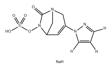 Sulfuric acid, mono[7-oxo-3-(1H-pyrazol-1-yl3,4,5-d )-1,6-diazabicyclo[3.2.1]oct-3-en-6-yl] ester, sodium salt (1:1) 구조식 이미지