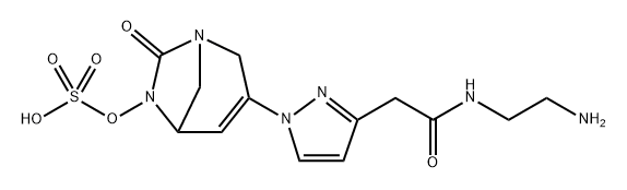 3-(3-(2-((2-aminoethyl)amino)-2-oxoethyl)-1H-pyrazol-1-yl)-7-oxo-1,6-diazabicyclo[3.2.1]oct-3-en-6-yl hydrogen sulfate Structure