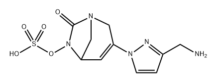 3-[3-(Aminomethyl)-1H-pyrazol-1-yl]-7-oxo-1, 6-diazabicyclo[3.2.1]oct-3-en-6-yl hydrogen sulfate 구조식 이미지